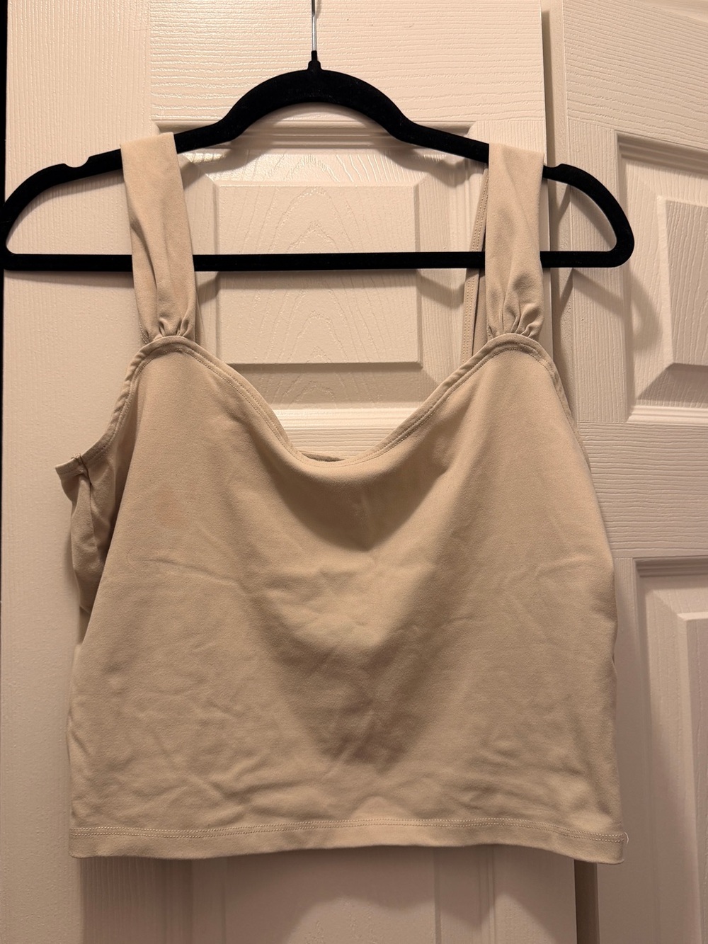 Abercrombie & Fitch Cream Square-Neck Crop Tank